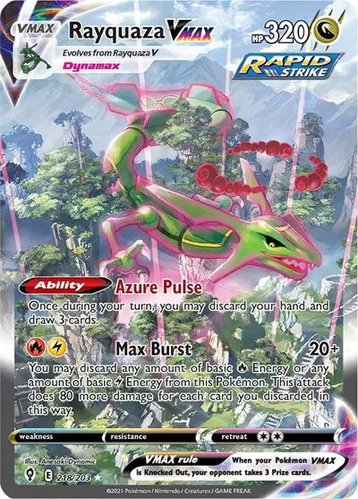 [PSA9]Rayquaza VMAX (Alternate Art Secret) Pokemon • Secret Rare • 218/203 Evolving Skies